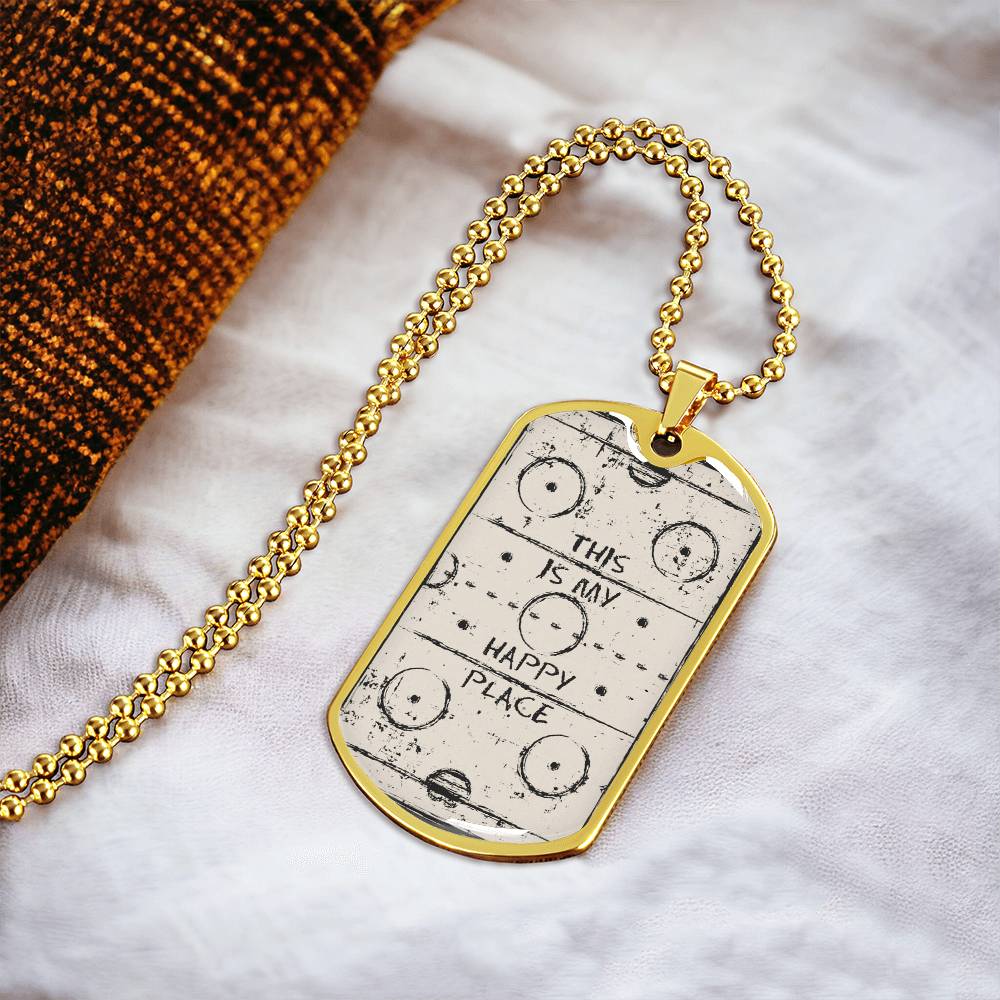 This Is My Happy Place Necklace You Are My Happy Place With An Accent Bead Of Your Choice - Army Tag Necklace, Dog Tag Necklace