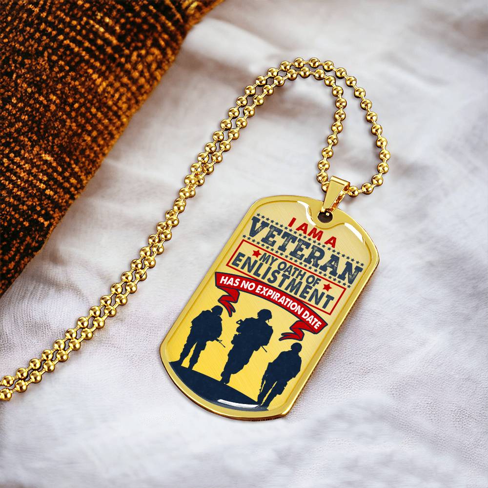 I'm A Veteran Pendant, Best Gift For Veteran, Veteran Jewelry, Veteran Necklace, Veteran Day Pendant For Us Veteran - Army Tag Necklace, Dog Tag Necklace