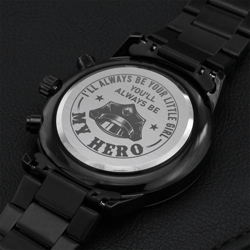 My Hero - Engraved Stainless Steel Watch Engraving Chronograph Watch