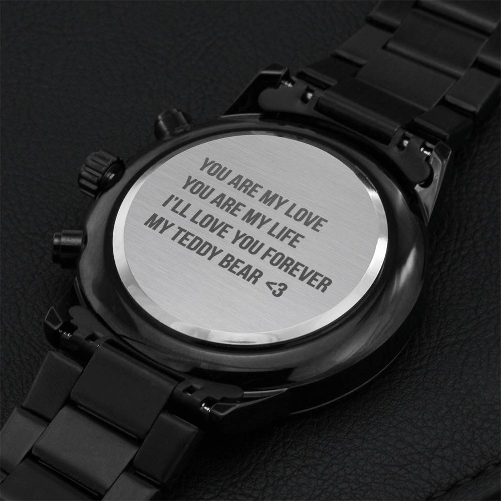 Fathers Day Gift For Him Engraving Chronograph Watch