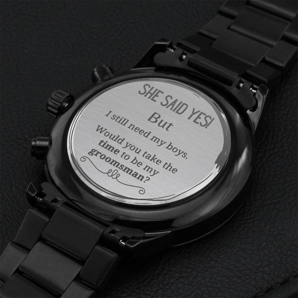 Groomsmen Proposal Custom Watch For Men Engraving Chronograph Watch