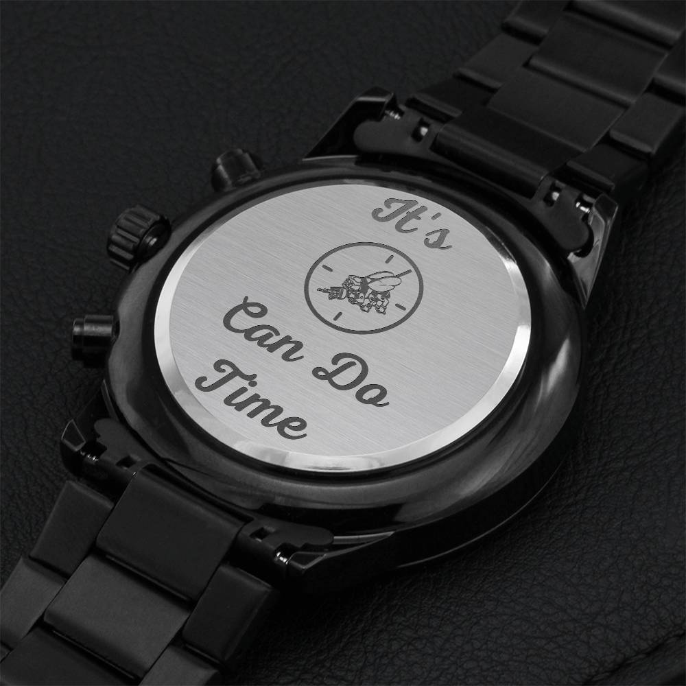 Seabee Can Do Time Watch Engraving Chronograph Watch