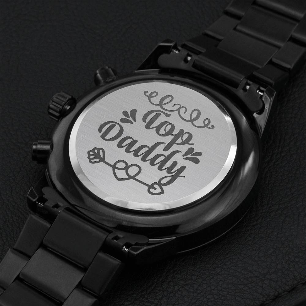 Top Daddy Fathers Day Sensitive Gift For Your Special One Engraving Chronograph Watch
