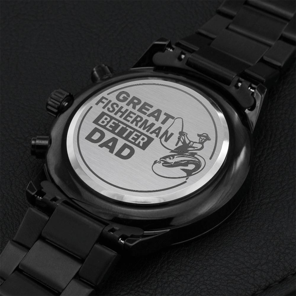 Great Fisherman Dad Engraving Chronograph Watch