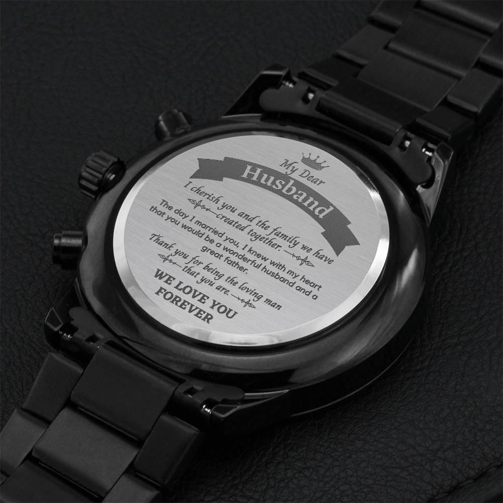 Custom Engrave Chronograph Mens Watch Stainless Steel Best Gift For Father's Day Engraving Chronograph Watch