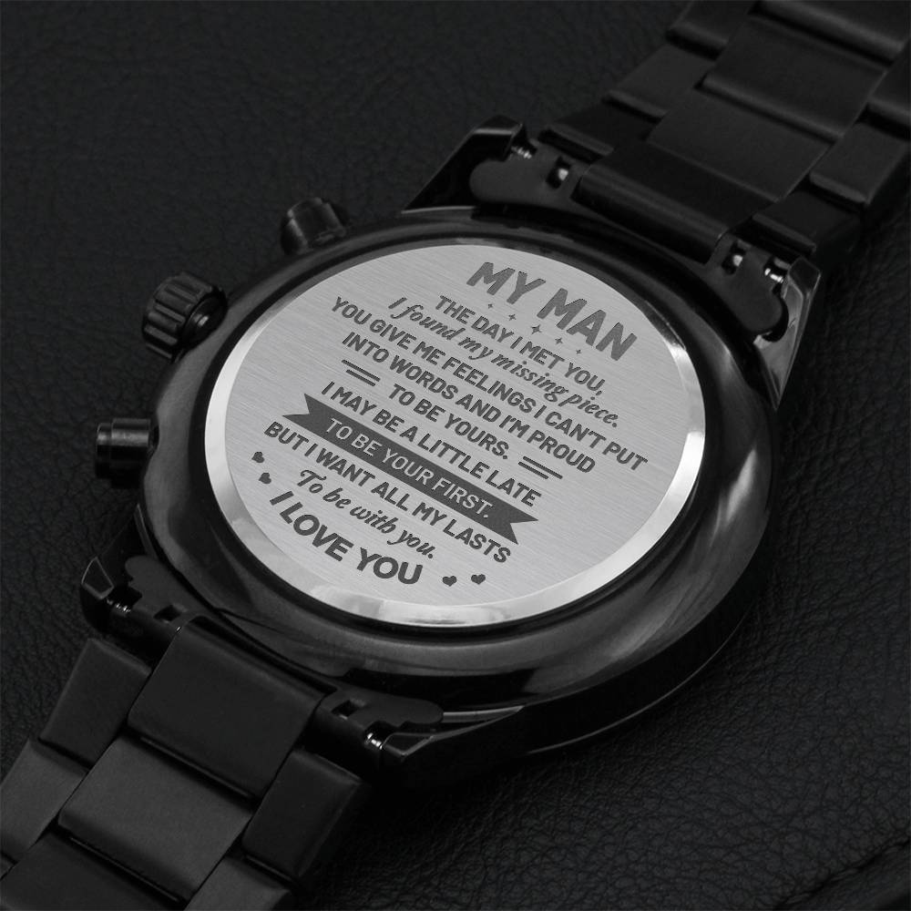 My Man The Day I Met You Engraved Watch Engraving Chronograph Watch