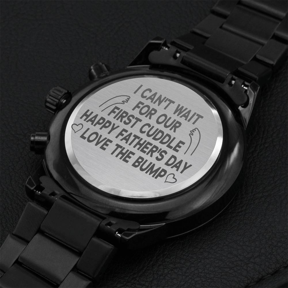 I Can't Wait For Our First Cuddle Engraving Chronograph Watch