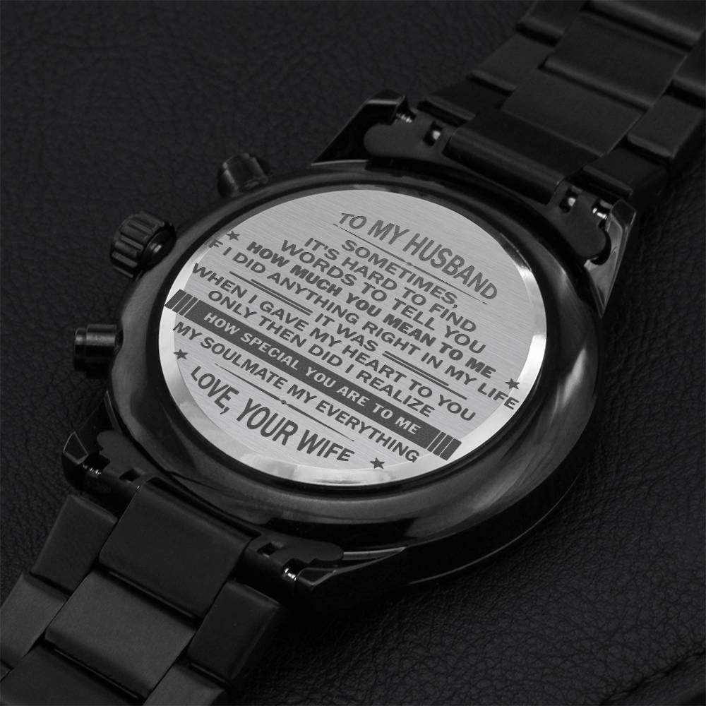 Gift For Husband - Special - Watch Engraving Chronograph Watch