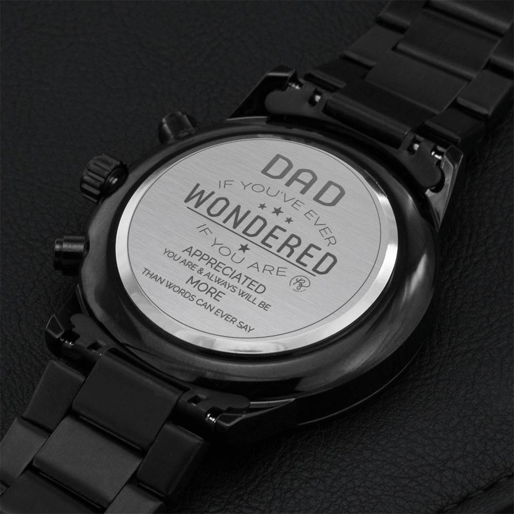 Son Stainless Steel Watch Perfect Us Gift. Engraving Chronograph Watch