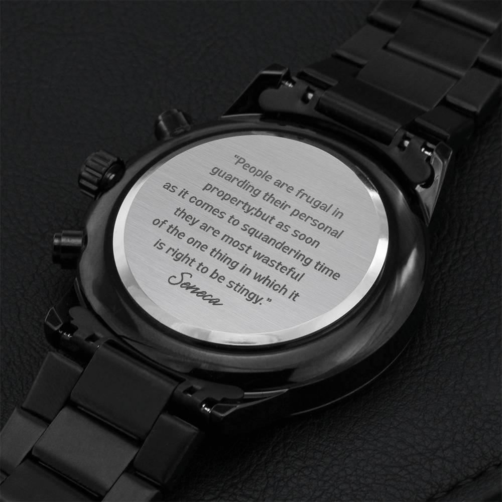 Seneca On Squandering Time. Watch Engraving Chronograph Watch