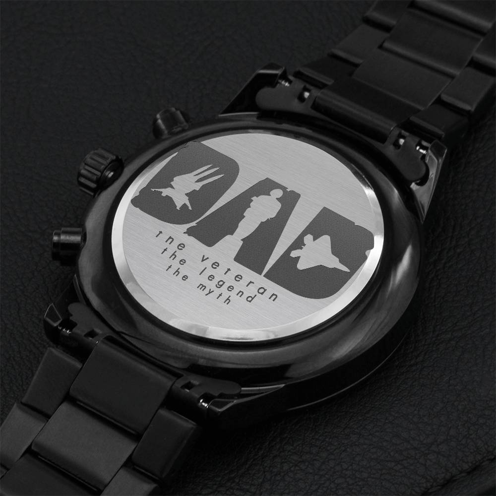 Veteran Collection - Veteran Dad Christmas Anniversary Gift Birthday Gift Chronograph Watch Engraving Chronograph Watch
