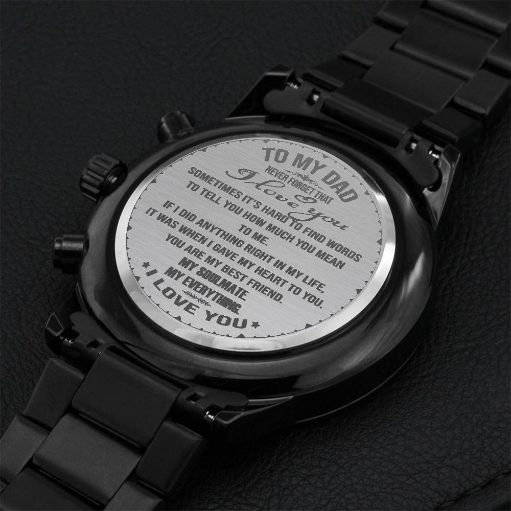 To My Dad Engraving Chronograph Watch