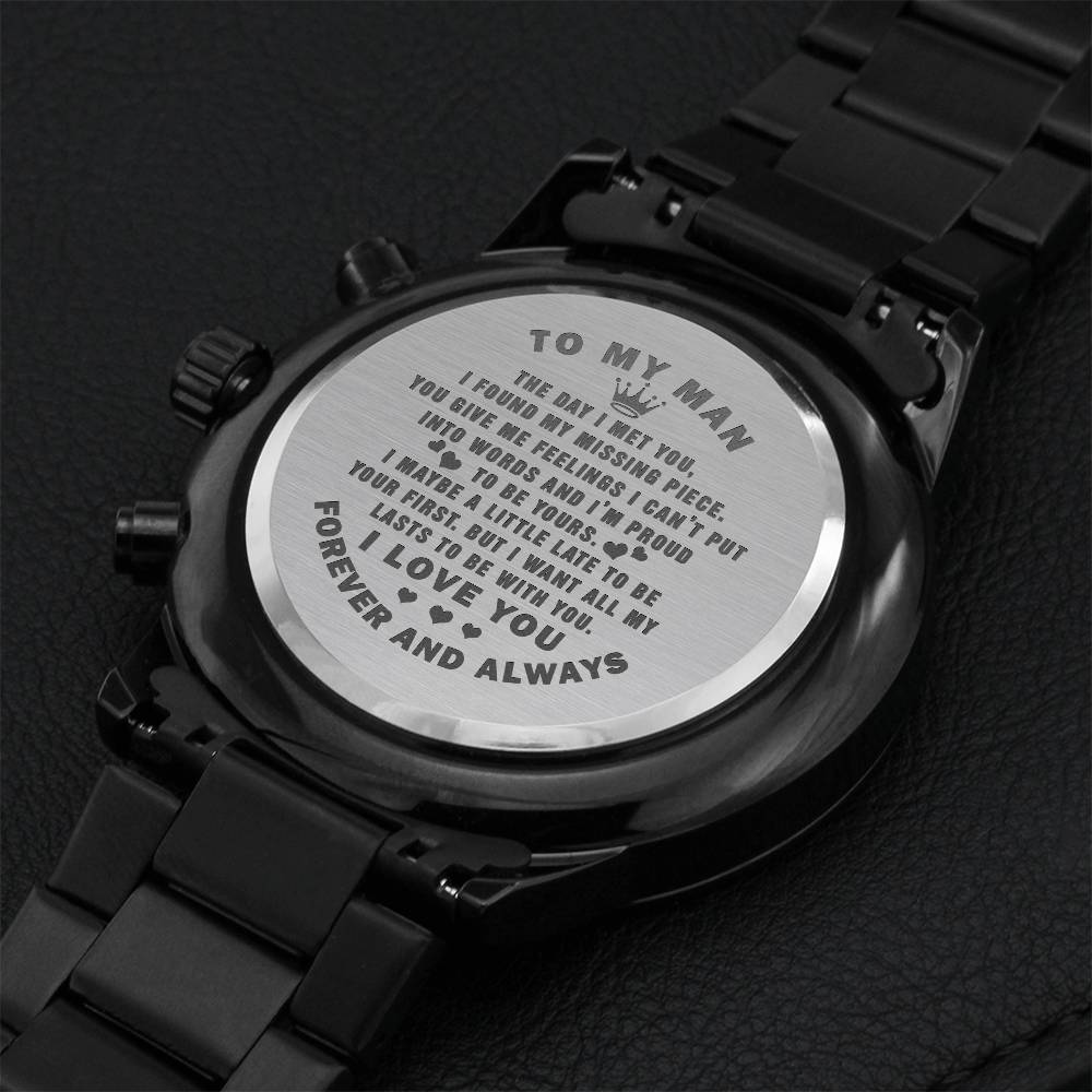 To My Man - Engraved Chronograph Watch 1 Engraving Chronograph Watch