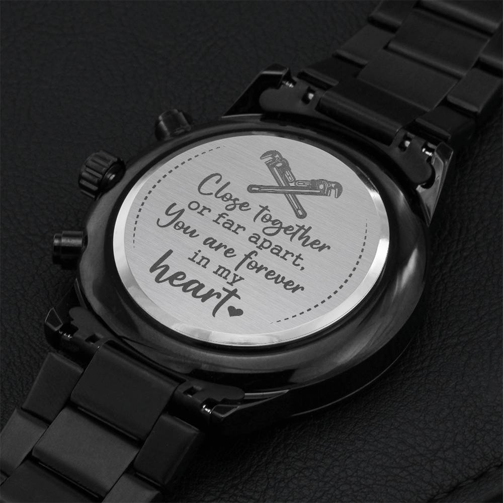 Plumber Dad - You Are Forever In My Heart Watch Engraving Chronograph Watch