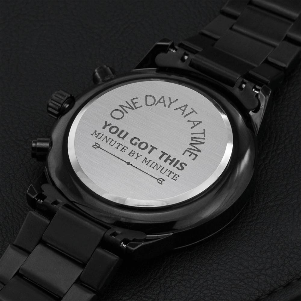 One Day At A Time Faith Watch Engraving Chronograph Watch