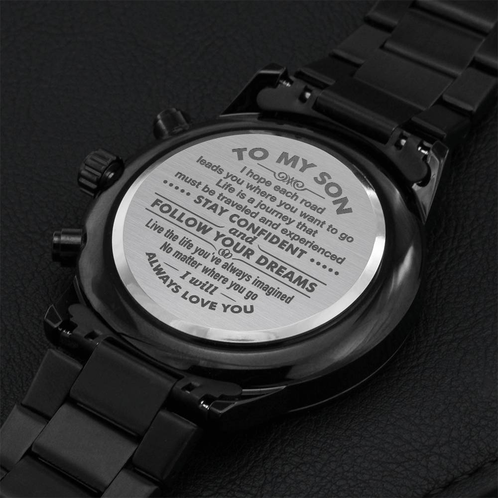 Gift For Son - Each Road - Watch Engraving Chronograph Watch