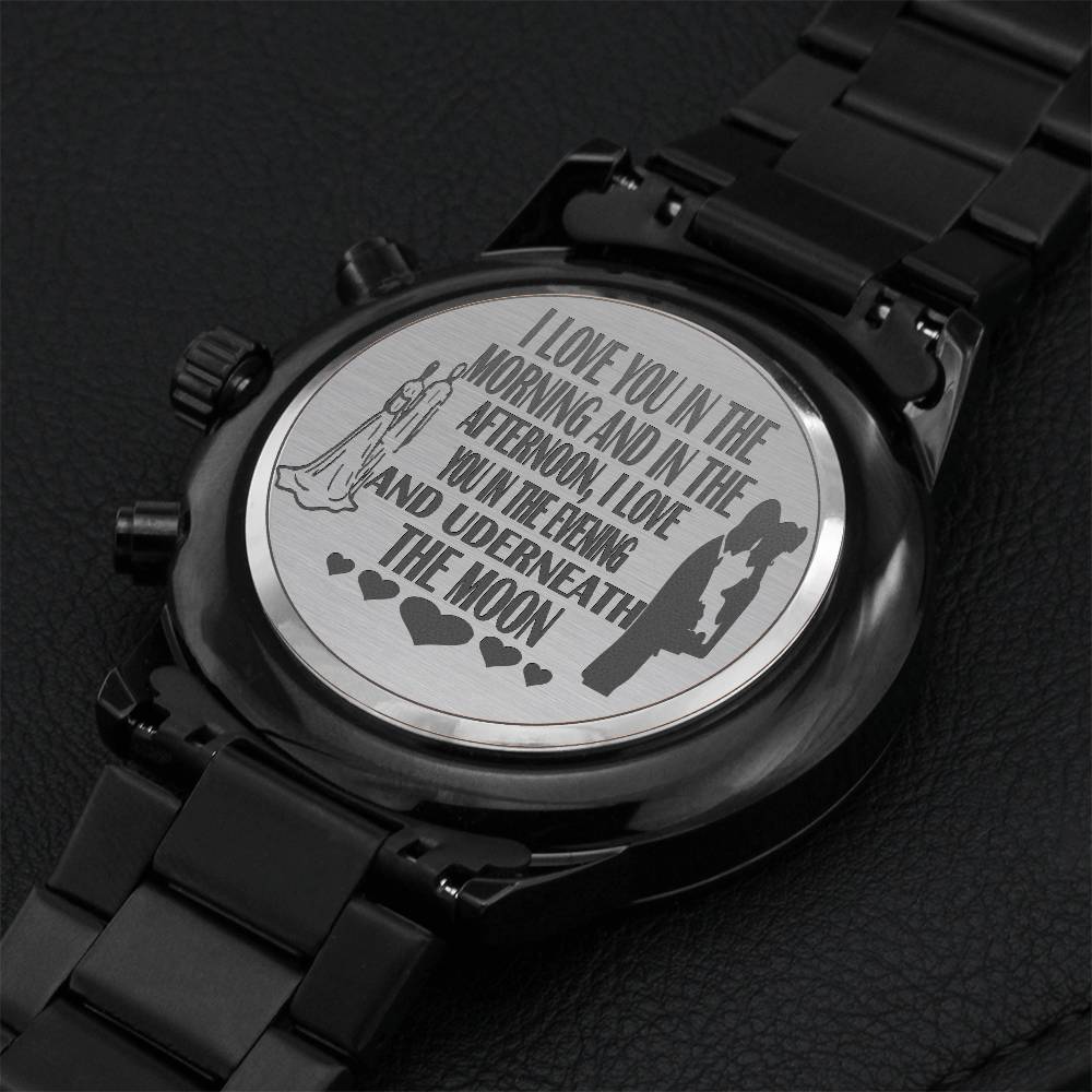 Engraved Watch Design For Husband 1 Engraving Chronograph Watch