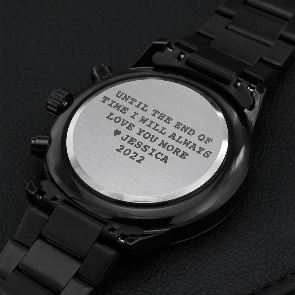 Custom Engraved Watch Gift For Men Engraving Chronograph Watch