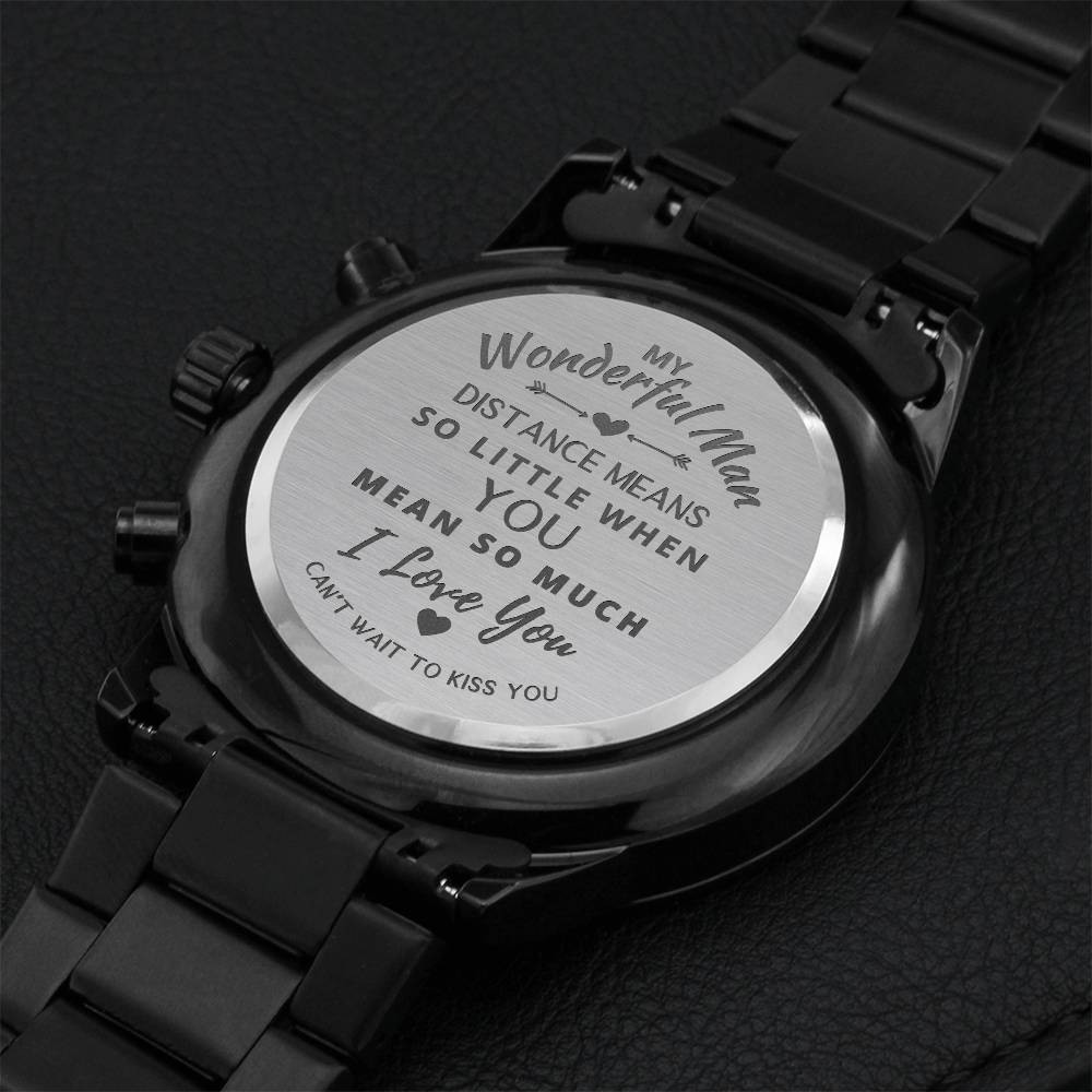 Long Distance Relationship Gift For Boyfriend Ldr Gift For Him Away Present For Husband Engraving Chronograph Watch