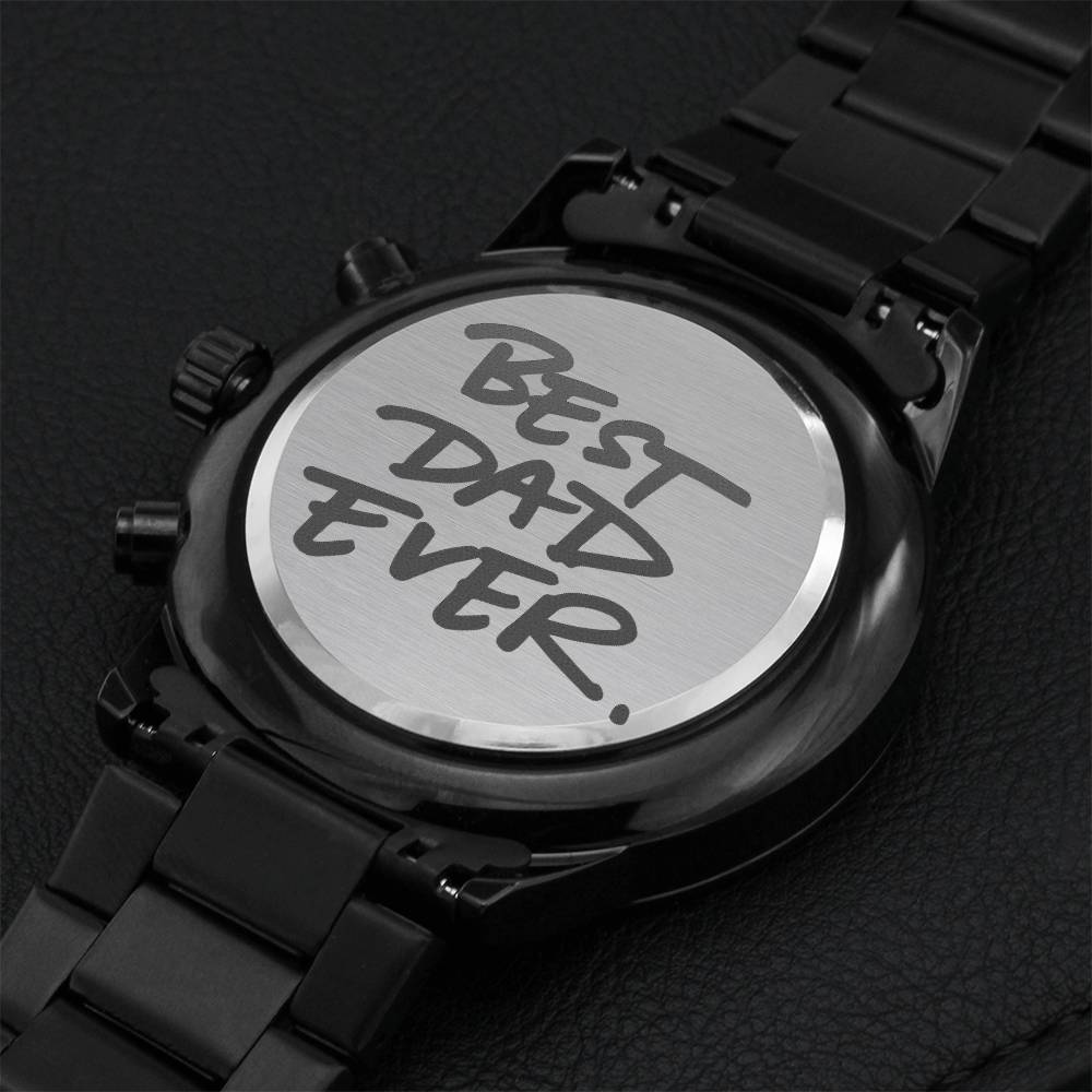 Best Dad Ever Engraving Chronograph Watch