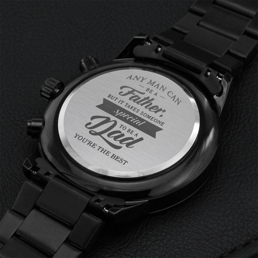To My Dad - You're The Best - Steel Watch - D05 Engraving Chronograph Watch