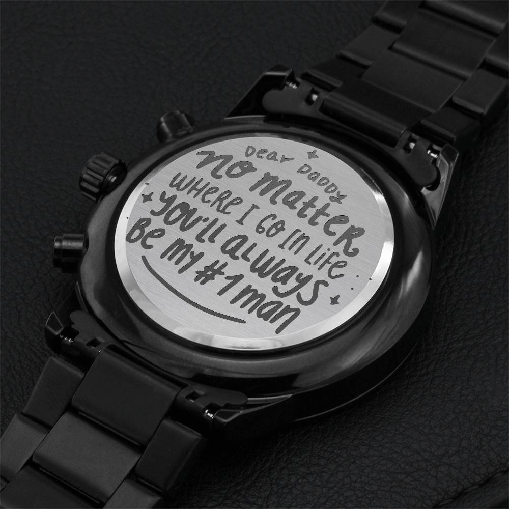 Dear Daddy Premium Watch For Father Day Engraving Chronograph Watch