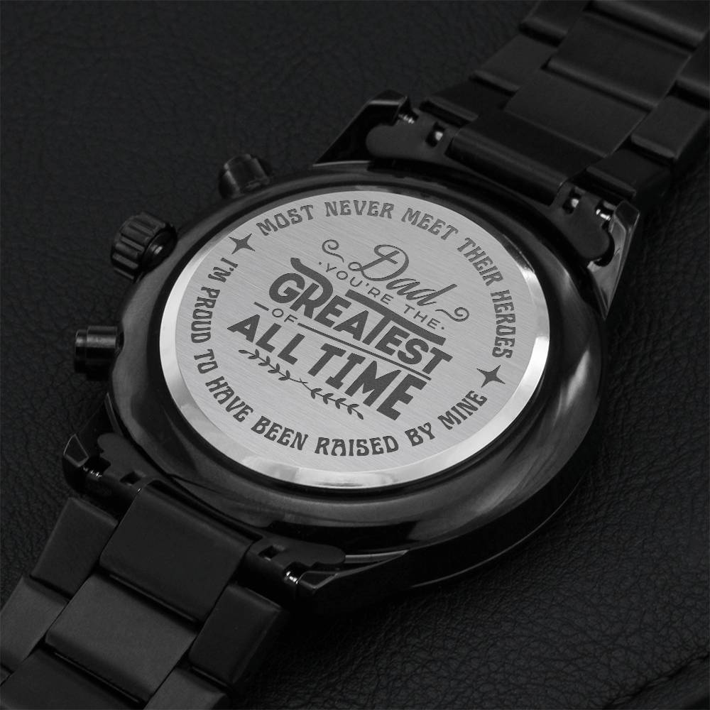 My Hero-men's Chronograph Watch Father's Day Gift Engraving Chronograph Watch