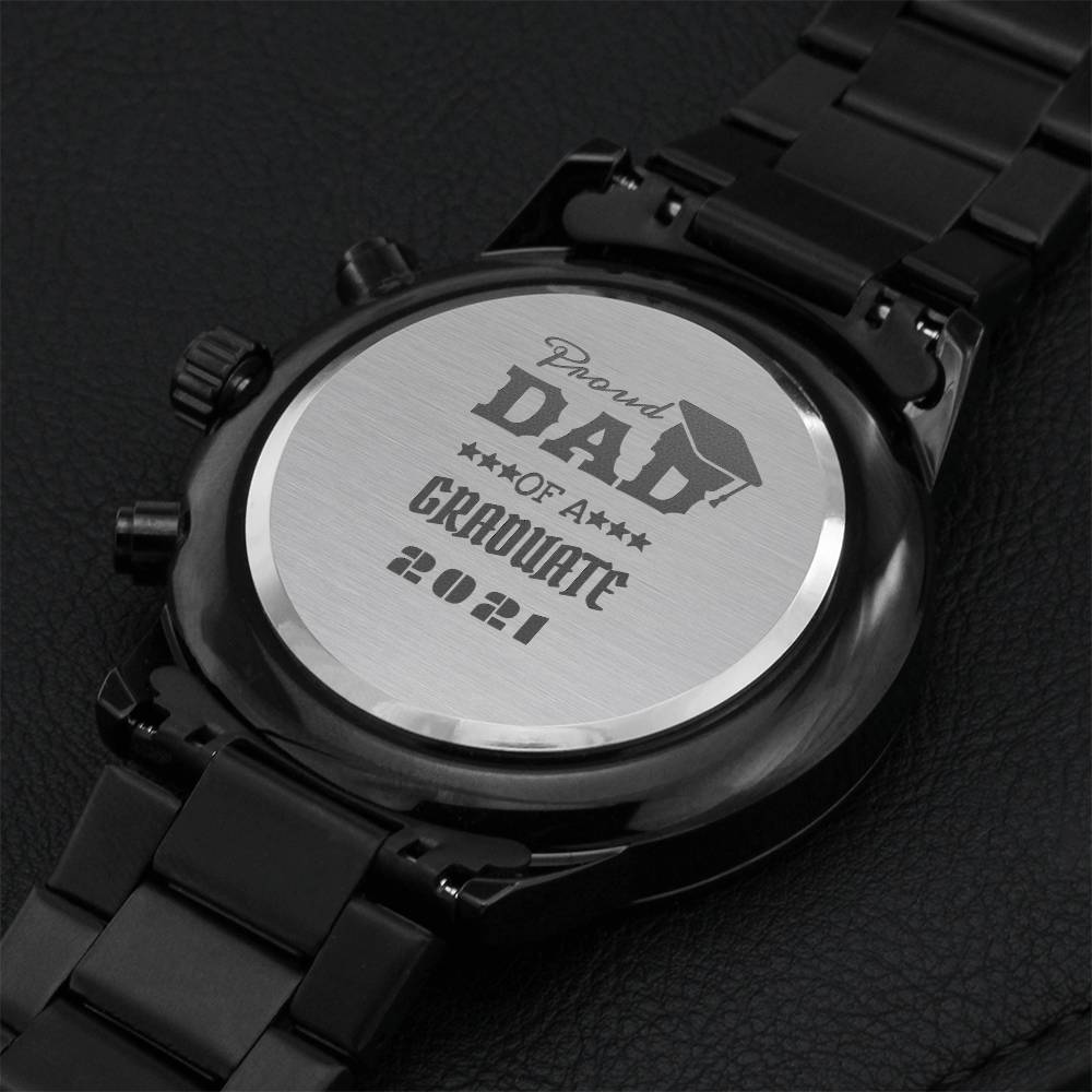Proud Dad Of A Graduate 2021 Engraving Chronograph Watch