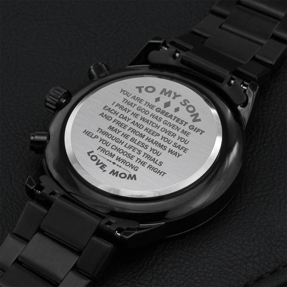 Gift For Son - Watch Over - Watch Engraving Chronograph Watch
