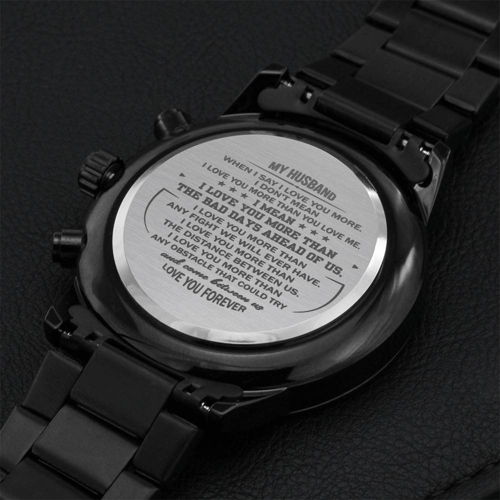 Gift For Husband - Love You Forever - Watch Engraving Chronograph Watch
