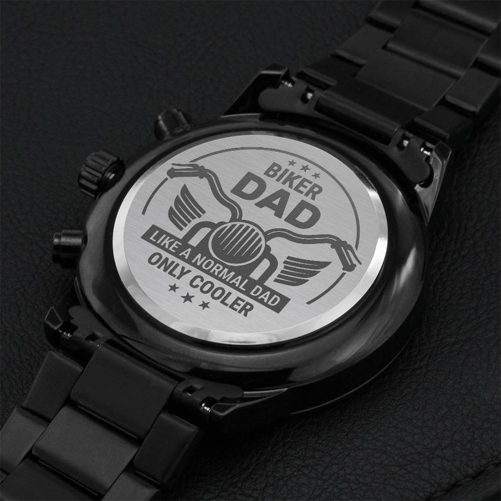 To My Biker Dad - Cooler Dad - Collection Dad Engraving Chronograph Watch
