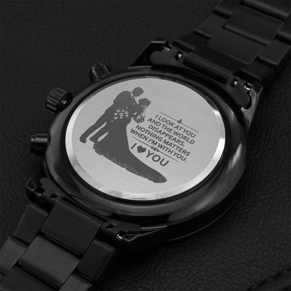 I Look At You Engraving Chronograph Watch