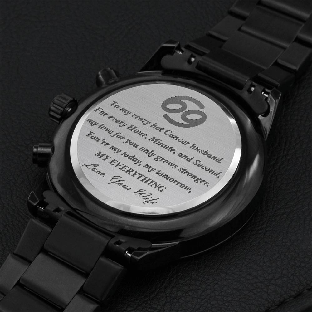 Cancer Husband Stainless Steel Watch Engraving Chronograph Watch