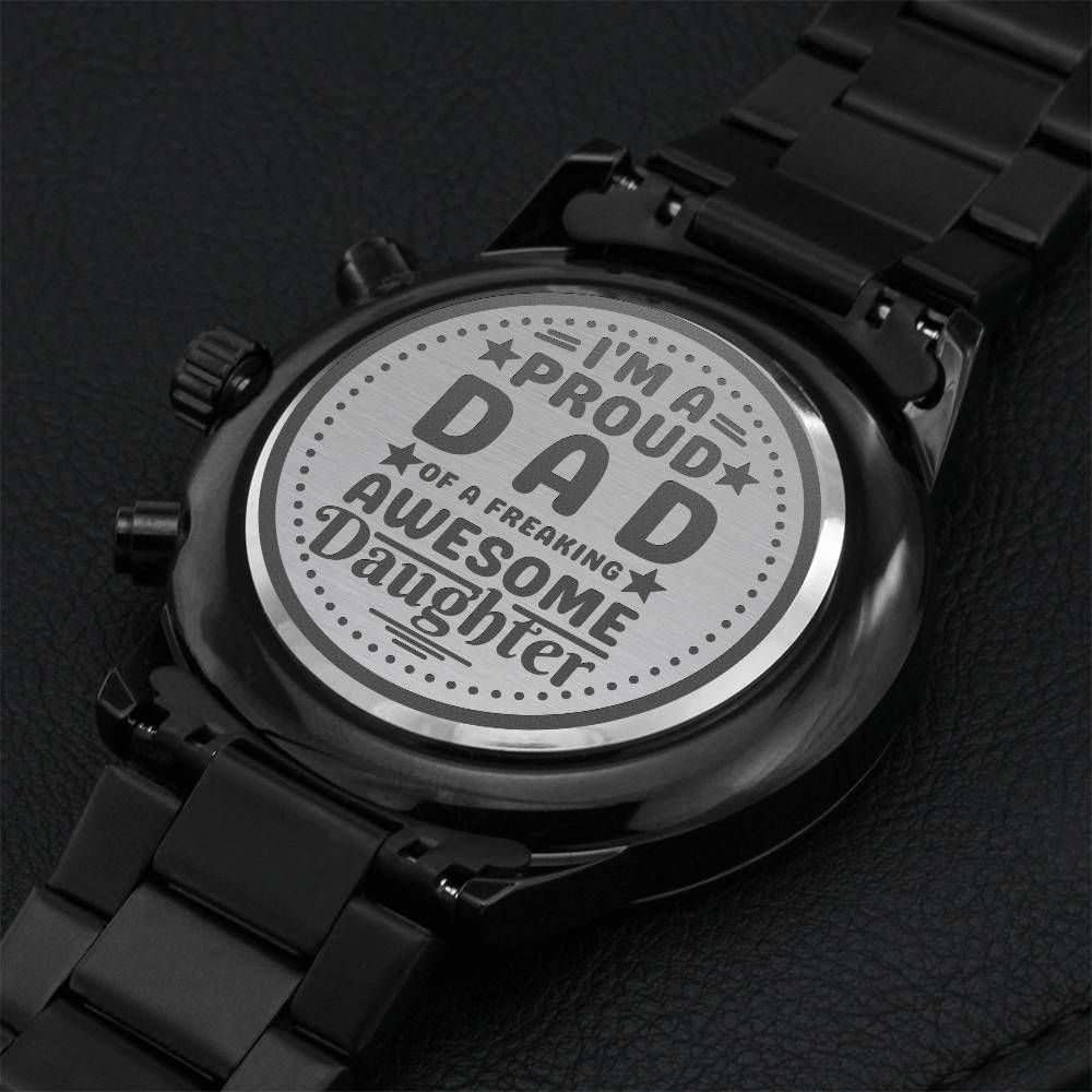 To Dad- Watch For Gift-gift For Dad Engraving Chronograph Watch