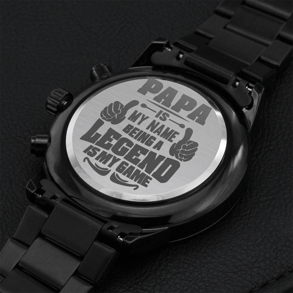 Papa Is My Name Fathers Day Best Gifts Engraving Chronograph Watch
