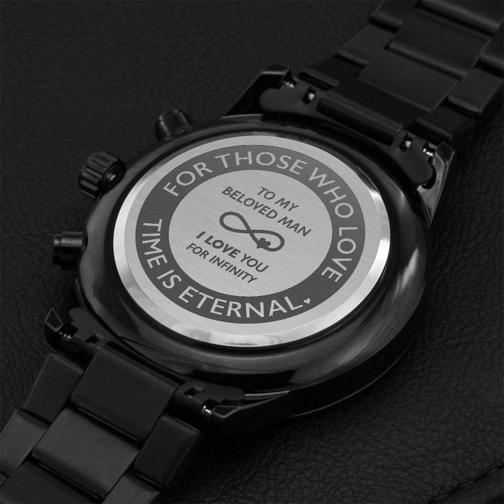 I Love You For Infinity ?? - Watch Engraving Chronograph Watch