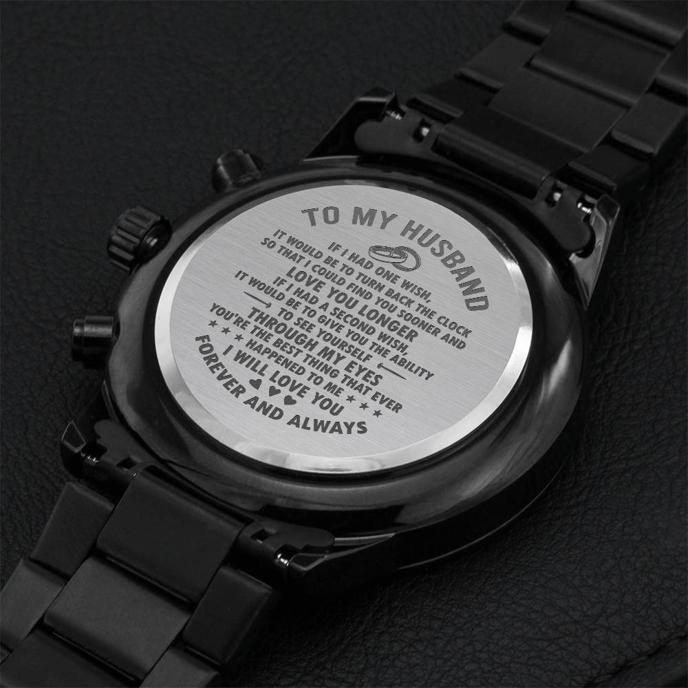 To My Husband - I Will Love You Forever And Always - Chronograph Watch 1 Engraving Chronograph Watch