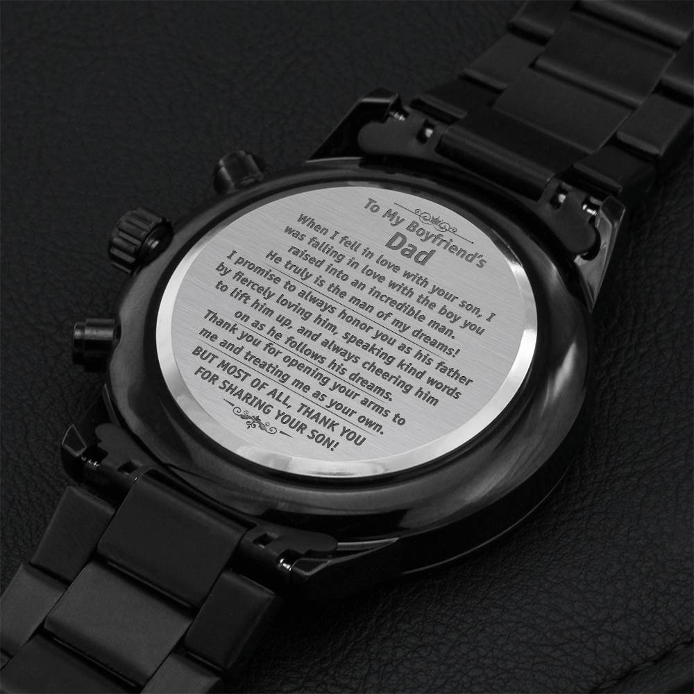 To My Boyfriend's Dad - Perfect Christmas Gift Engraving Chronograph Watch
