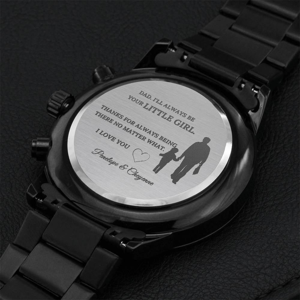 Sentimental Birthday Gift For Dad Father Engraved Wallet Insert - Gift For Him - Love Gift Wallet Card Engraving Chronograph Watch