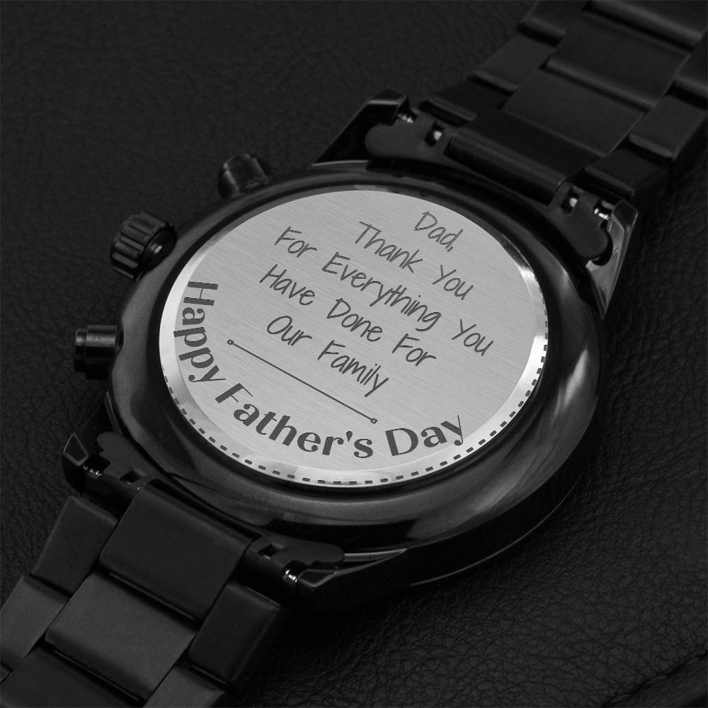 Thank You Dad - Father's Day Watch Engraving Chronograph Watch
