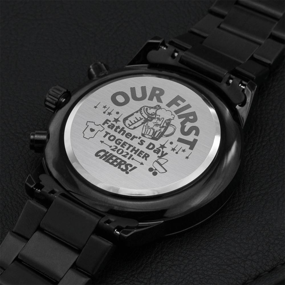 First Time Father's Day Engraved Watch Gift Engraving Chronograph Watch