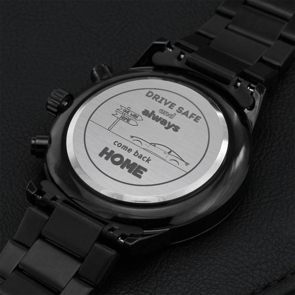 Fast Car Watch Engraving Chronograph Watch