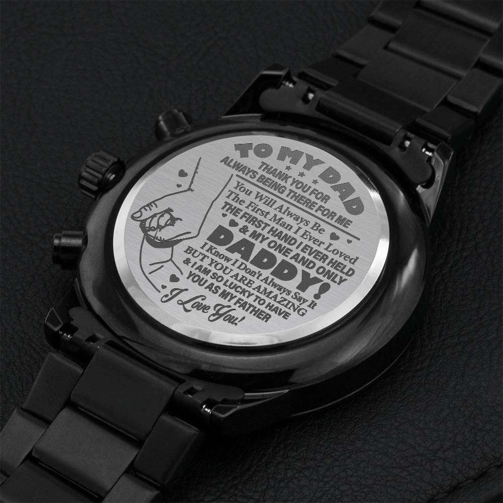 I Am So Lucky To Have You As My Father Engraving Chronograph Watch