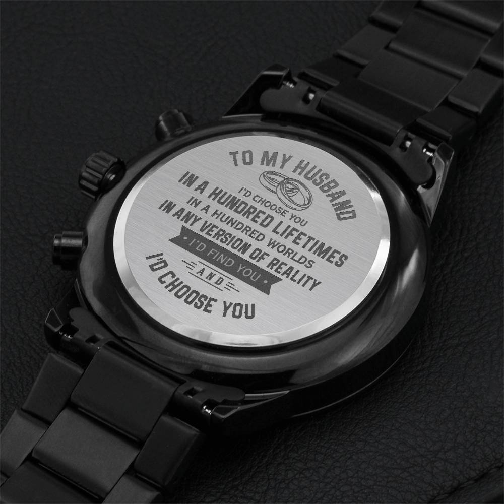 To My Husband - Engraved Watch Engraving Chronograph Watch