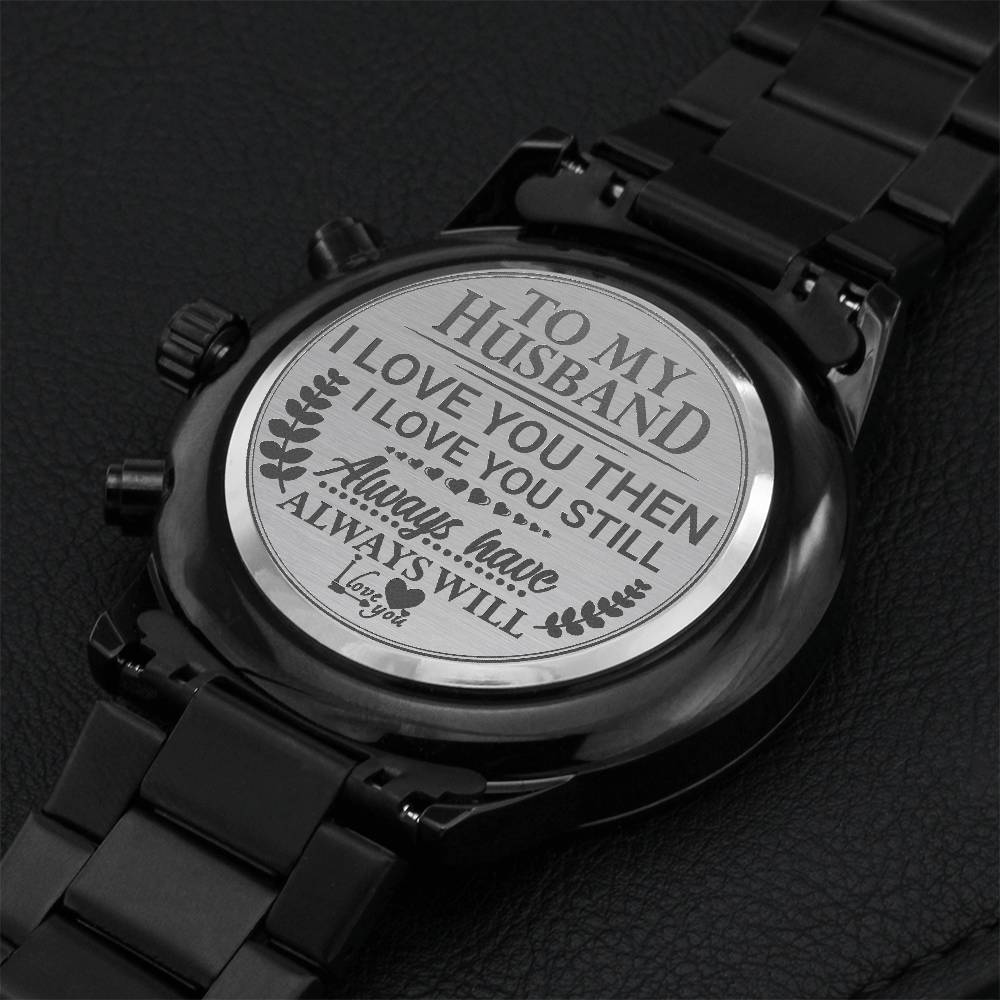 To My Husband 2 Engraving Chronograph Watch