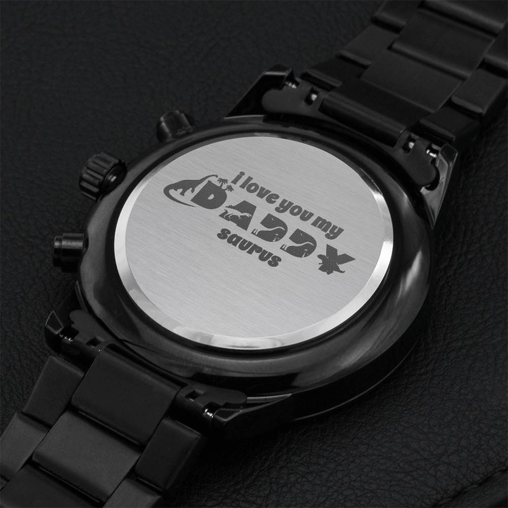 I Love You My Daddysaurus Engraving Chronograph Watch
