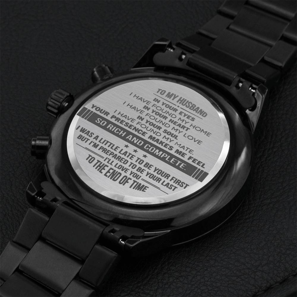Gift For Husband - Love You To The End Of Time - Watch Engraving Chronograph Watch