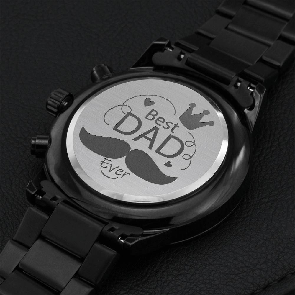 Best Dad Ever 2 Engraving Chronograph Watch