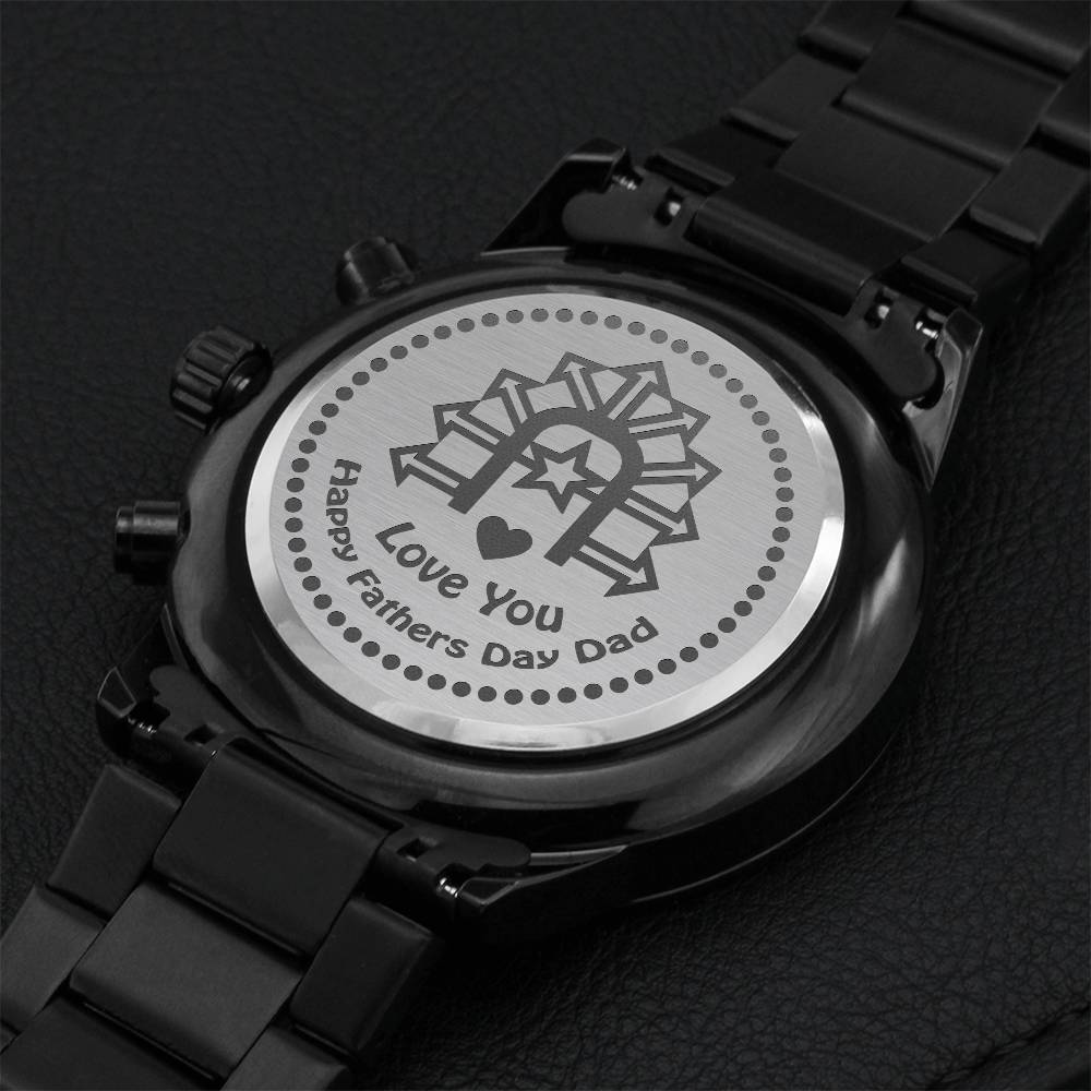 Happy Fathers Day Watch Engraving Chronograph Watch