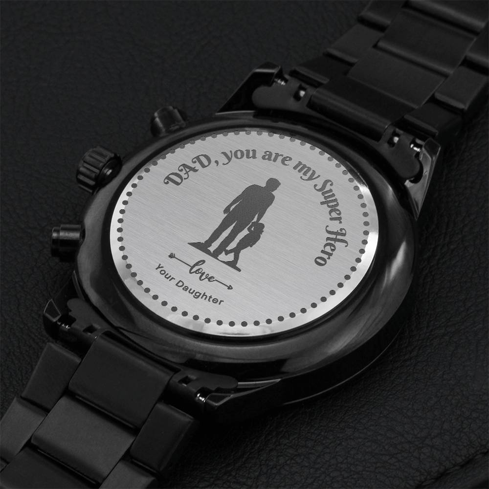 Dad You Are My Super Hero 1 Engraving Chronograph Watch
